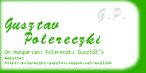 gusztav polereczki business card